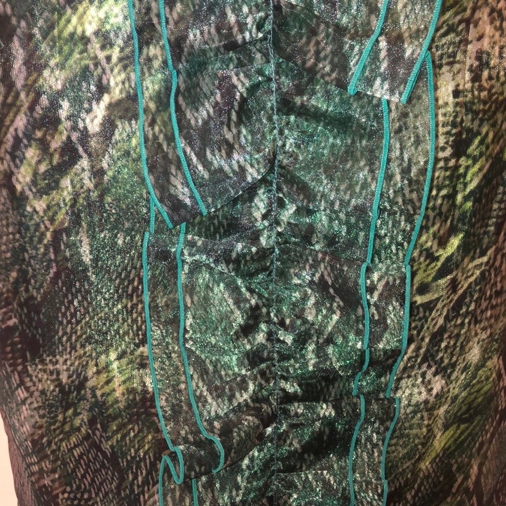 Beautiful Green Python Sheer Dress With Slip! - image 5
